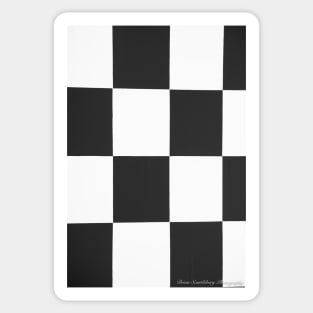 Black and white square check pattern for impact or effect. Sticker